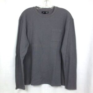 New Treasure & Bond Dark Gray Oversized Fit Waffle Knit Long Sleeve Shirt M